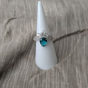 Elegant Silver and Blue Gemstone Ring